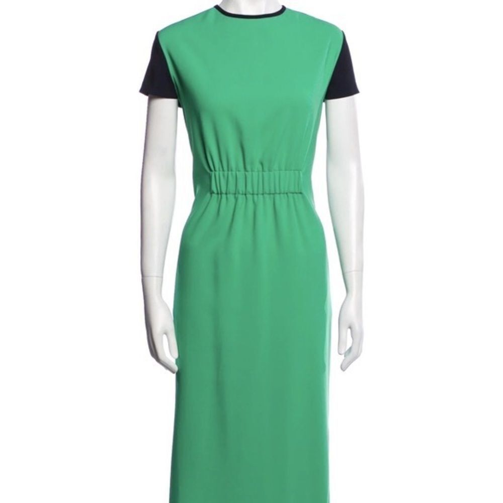 NEW Argent Workwear Women's Colorblock Green and Navy‎ Midi Shift Dress Size 2